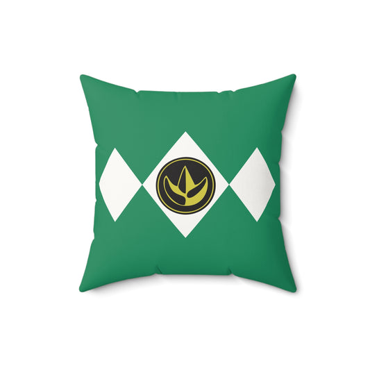 Green Ranger Faux Suede Square Pillow