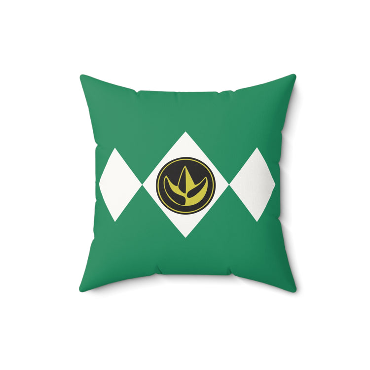Green Ranger Faux Suede Square Pillow