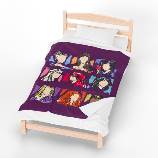 Princesses Velveteen Plush Blanket - Fandom-Made