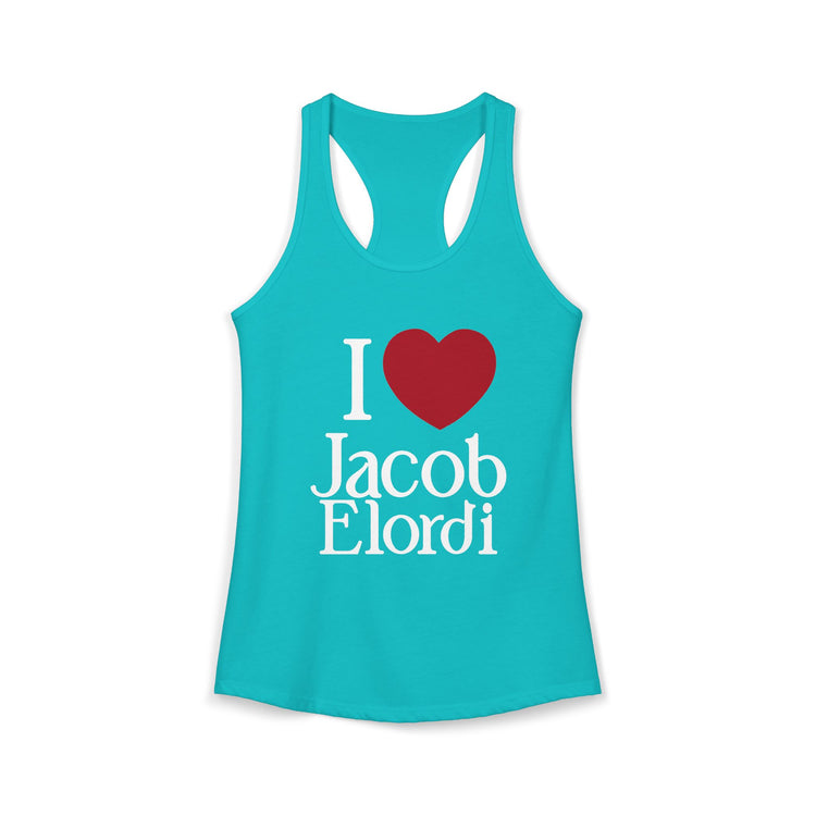 I Love Jacob Elordi Women's Ideal Racerback Tank - Fandom-Made