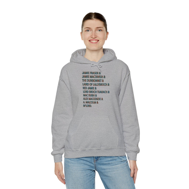 Jamie Fraser Names Unisex Hoodie - Fandom-Made