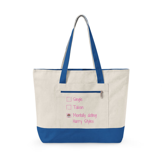 Mentally Dating Harry Zippered Canvas Totes - Fandom-Made