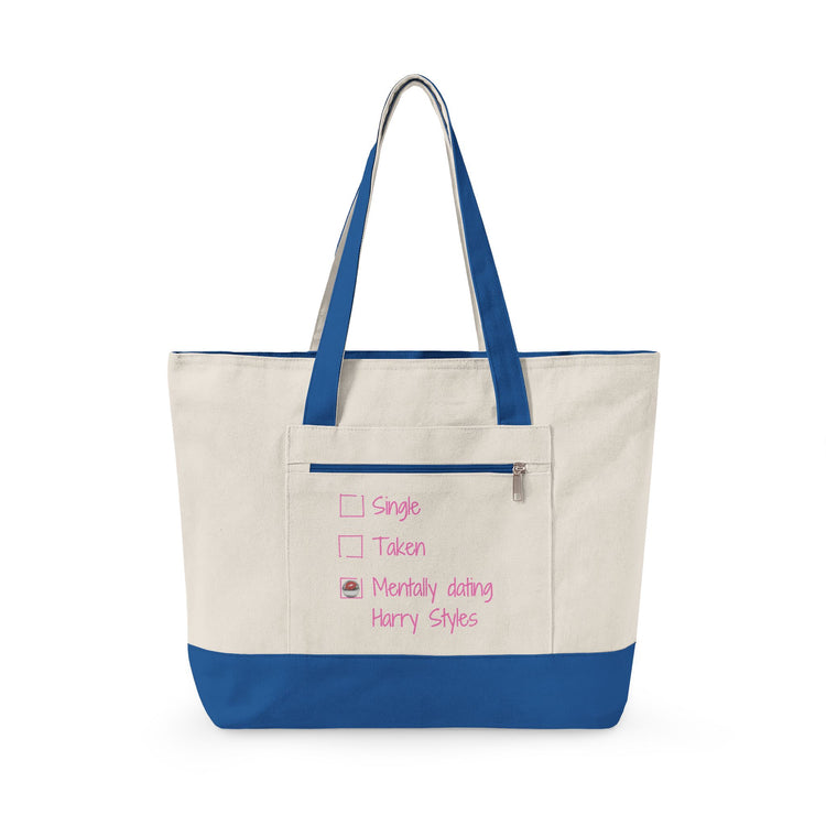 Mentally Dating Harry Zippered Canvas Totes - Fandom-Made