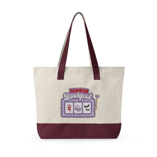 Horror Bookpot Zippered Canvas Tote - Fandom-Made