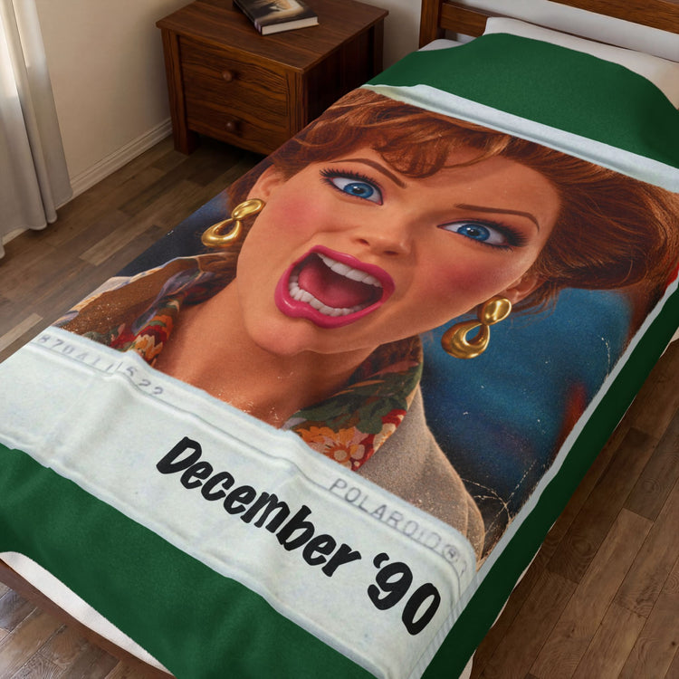 Christmas 1990 Velveteen Plush Blanket - Fandom-Made