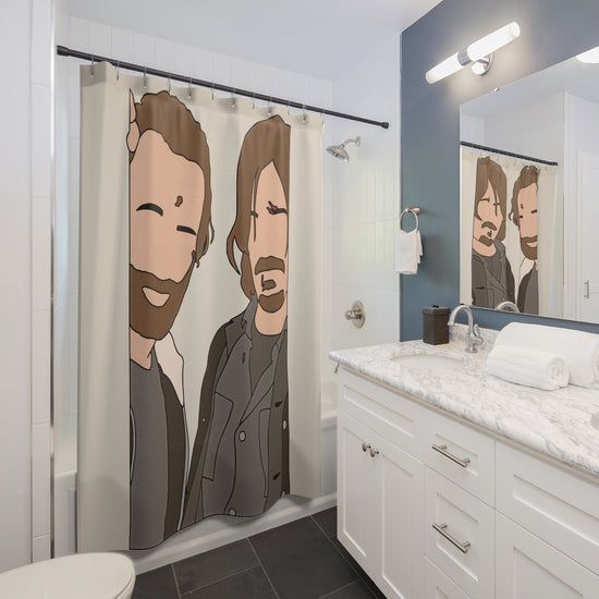 Daryl and Rick Shower Curtain - Fandom-Made