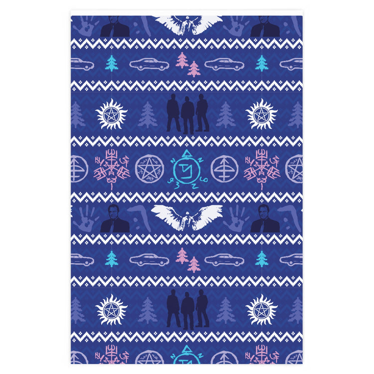 Supernatural Ugly Christmas Sweater Wrapping Paper - Fandom-Made