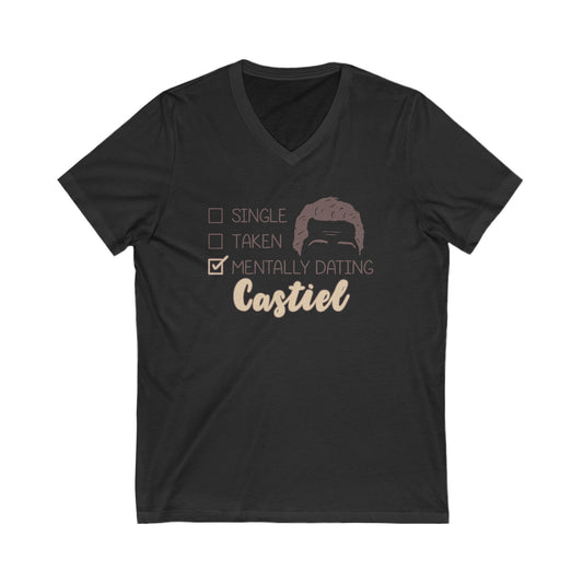 Mentally Dating Castiel V-Neck Tee