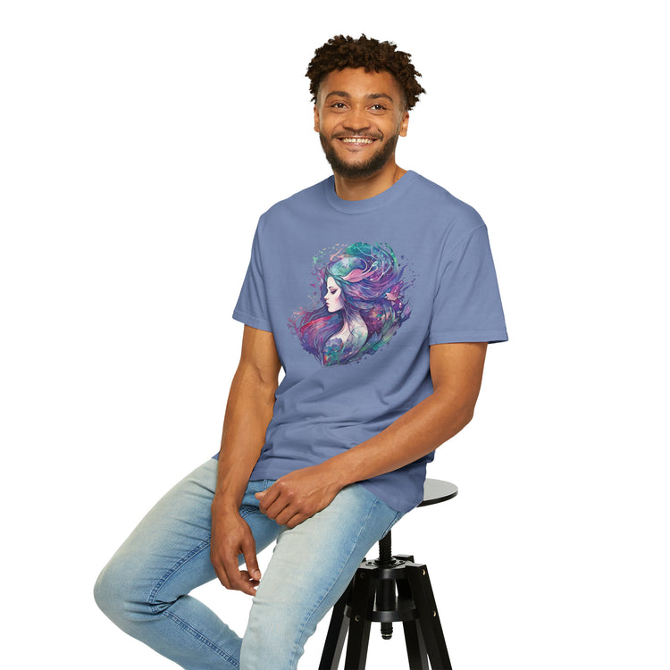 Mermaid Watercolor Unisex Garment-Dyed T-shirt