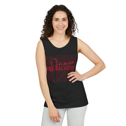 Mrs. Damon Salvatore Unisex Garment-Dyed Tank Top