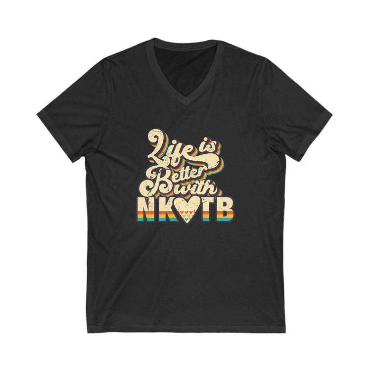 Life Is Better With NKOTB V Neck Tee