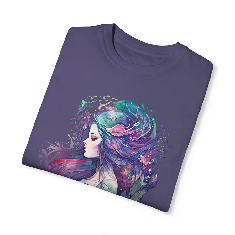 Mermaid Watercolor Unisex Garment-Dyed T-shirt