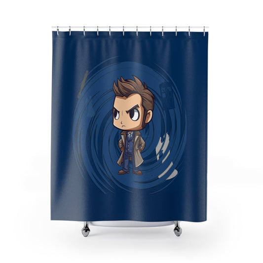 Timey Wimey Tenth Doctor Shower Curtains - Fandom-Made
