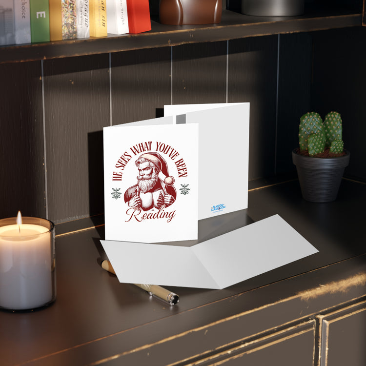 He Sees What You've Been Reading Cards