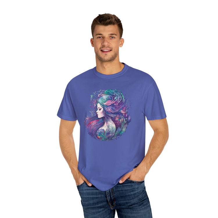 Mermaid Watercolor Unisex Garment-Dyed T-shirt