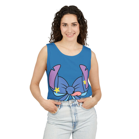 Stitch Bow Unisex Garment-Dyed Tank Top - Fandom-Made