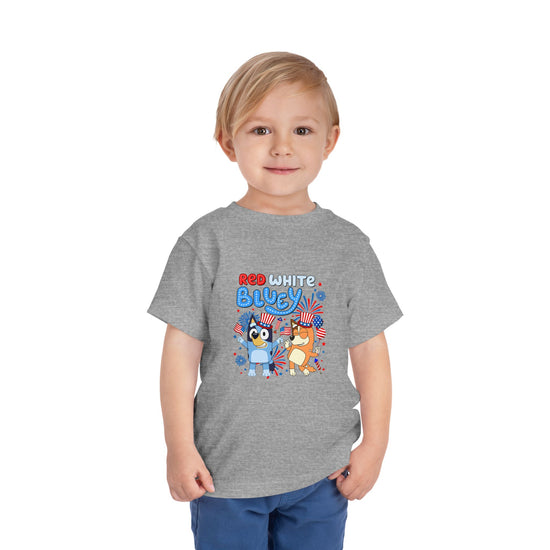 Red White Bluey Toddler Tee - Fandom-Made