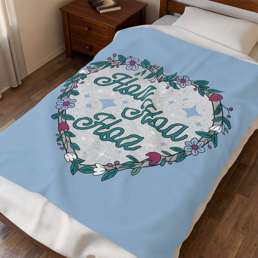 Hoa Hoa Hoa Velveteen Plush Blanket