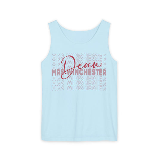 Mrs. Dean Winchester Unisex Garment-Dyed Tank Top - Fandom-Made