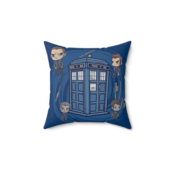 Timey Wimey Tardis Square Pillow - Fandom-Made