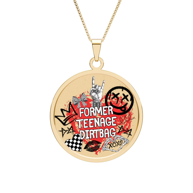 Former Dirtbag Round Photo Pendant
