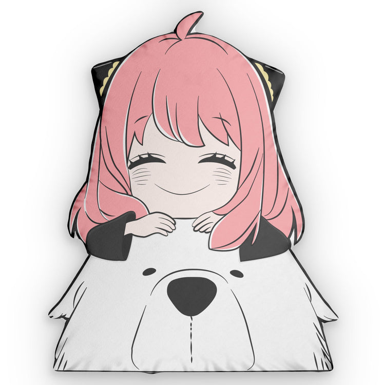 Anya and Bond-Shaped Pillow