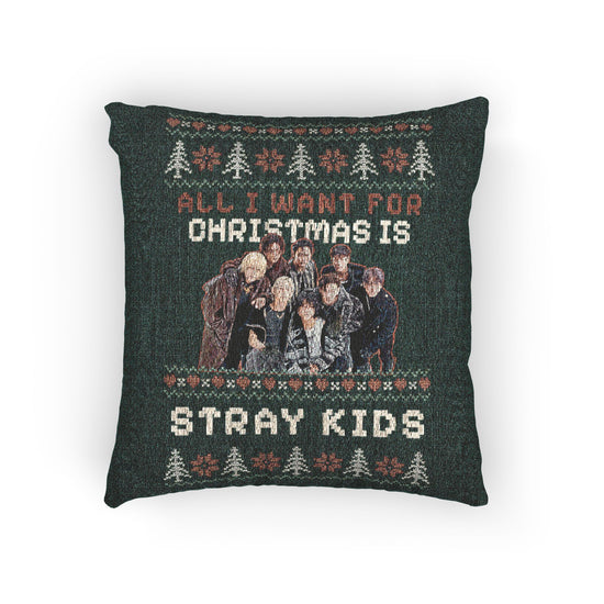 Stray Kids Christmas Woven Pillow - Fandom-Made