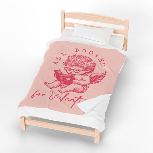 All Booked For Valentine's Day Velveteen Plush Blanket