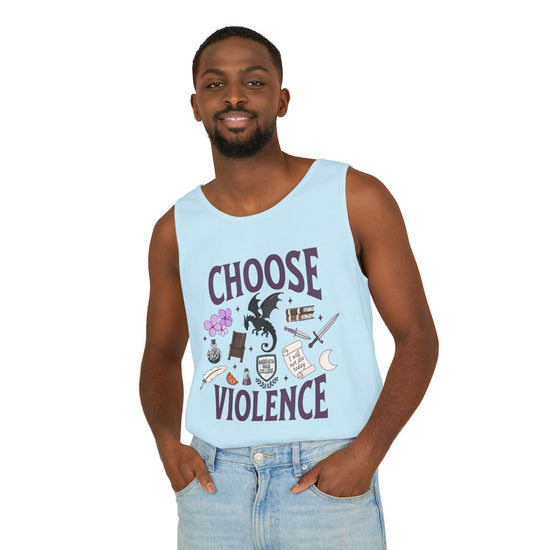 Choose Violence Unisex Garment-Dyed Tank Top - Fandom-Made