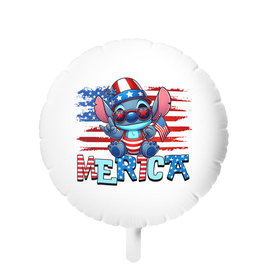 Patriotic Stitch Mylar Balloon