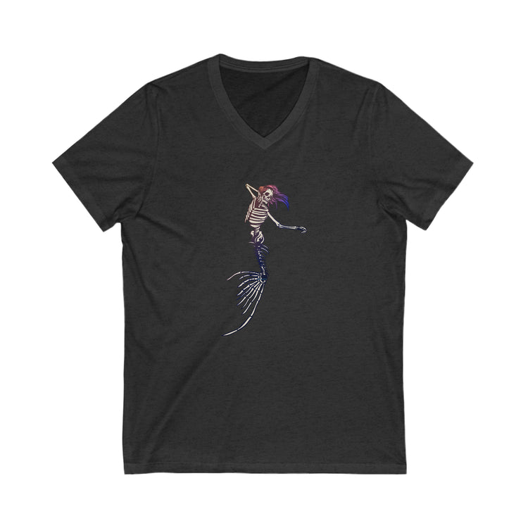 Mermaid Skeleton V-Neck Tee - Fandom-Made