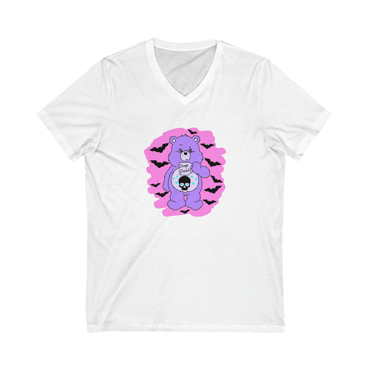 Drop Dead Care Bear V-Neck T-Shirt - Fandom-Made