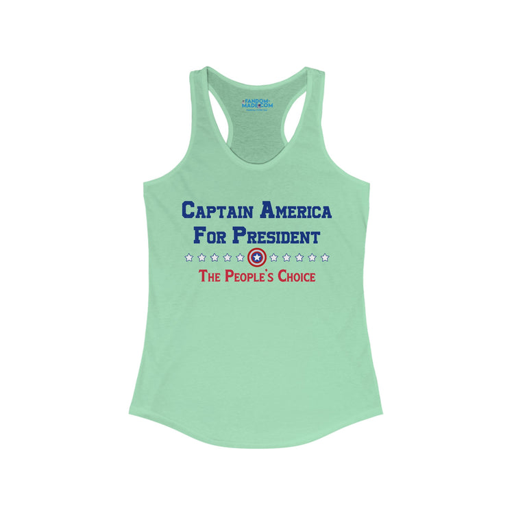 Captain America For President Racerback Tank