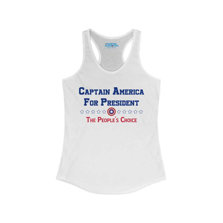 Captain America For President Racerback Tank