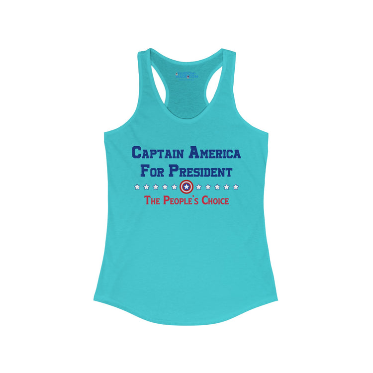 Captain America For President Racerback Tank