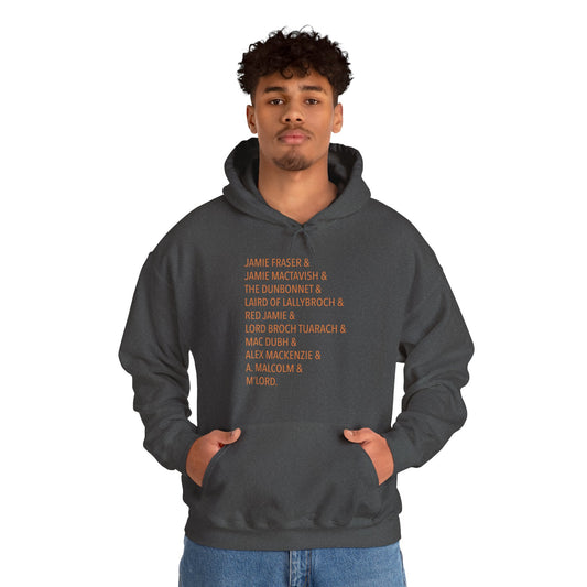Jamie Fraser Names Unisex Hoodie - Fandom-Made