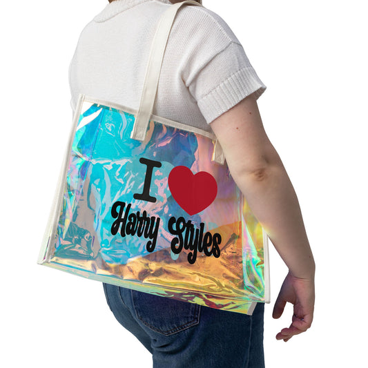 I Love Harry Holographic Tote Bag - Fandom-Made
