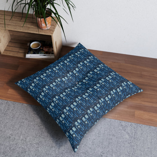 Tardis All-Over-Print Tufted Floor Pillow - Fandom-Made