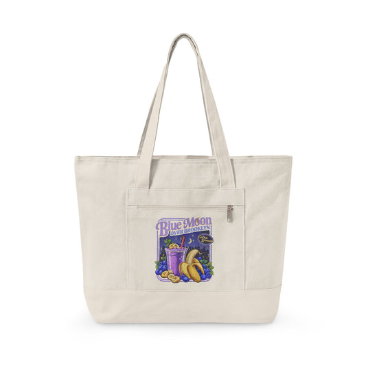 Blue Moon Zippered Canvas Tote - Fandom-Made