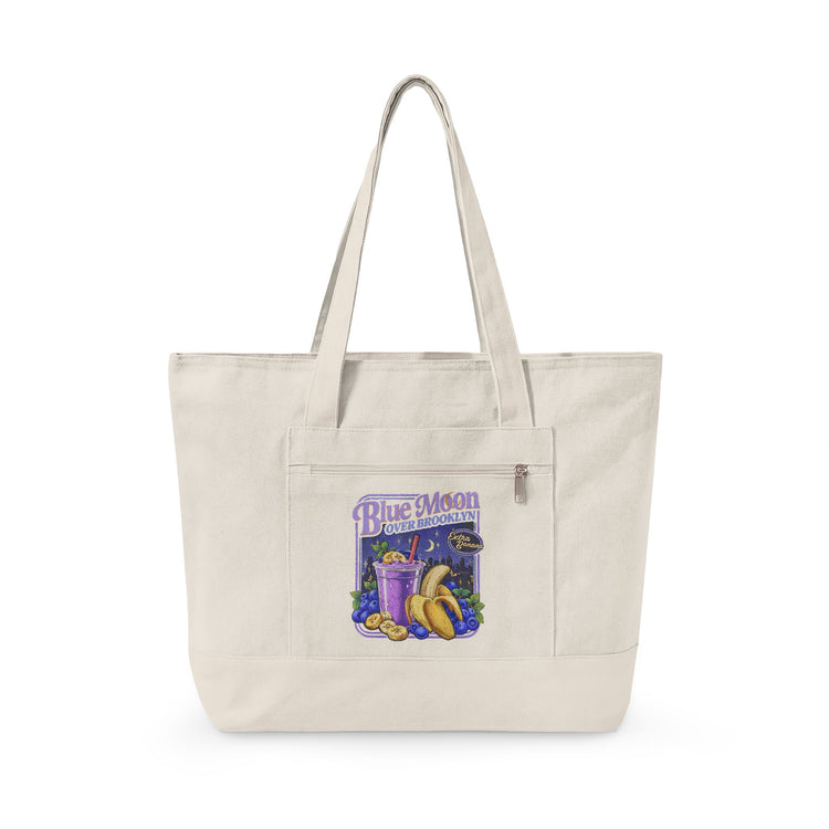 Blue Moon Zippered Canvas Tote - Fandom-Made