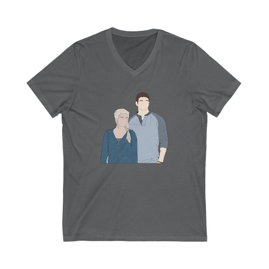 Rosalie And Emmett Cullen V-Neck Tee - Fandom-Made