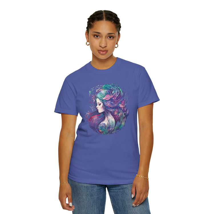 Mermaid Watercolor Unisex Garment-Dyed T-shirt