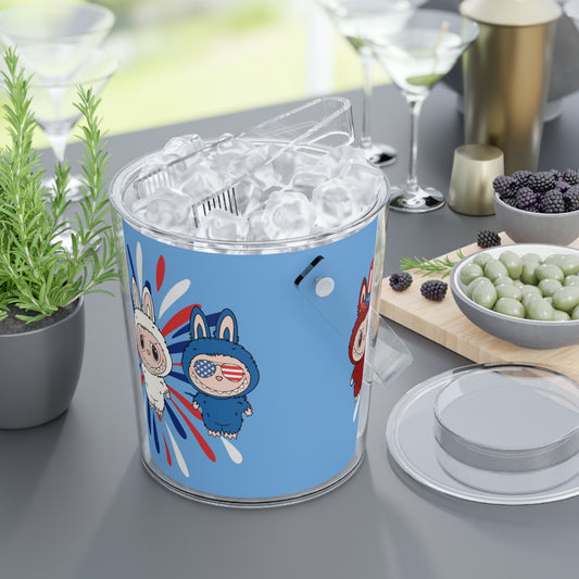 Red White Labubu Ice Bucket - Fandom-Made
