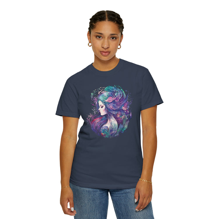 Mermaid Watercolor Unisex Garment-Dyed T-shirt