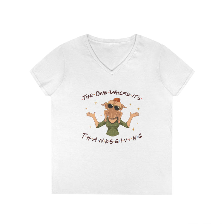 The One Where It's Thanksgiving Ladies' V-Neck Tee