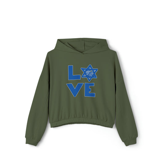 Love Star of David Women's Cinched Bottom Hoodie - Fandom-Made