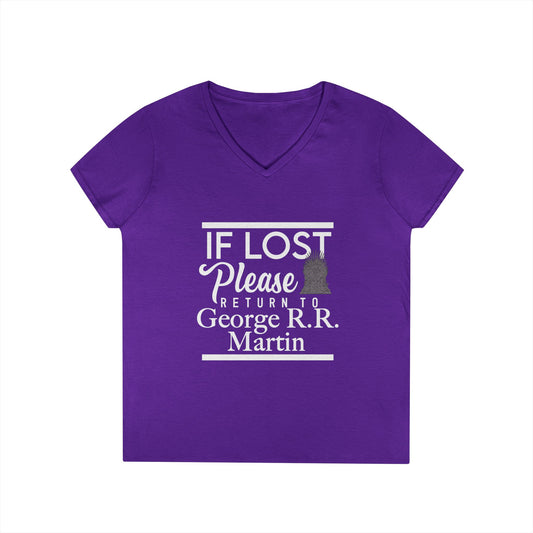 If Lost Return To... George R.R. Martin V-Neck Tee - Fandom-Made