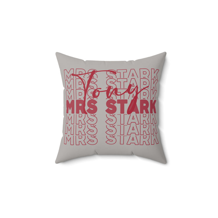 Mrs. Tony Stark Faux Suede Square Pillow
