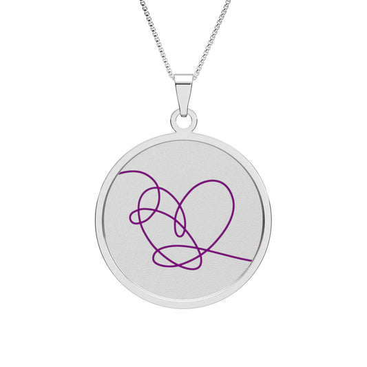 BTS Heart Round Photo Pendant