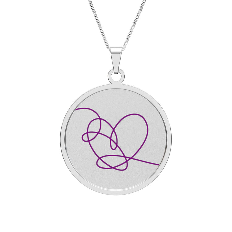 BTS Heart Round Photo Pendant
